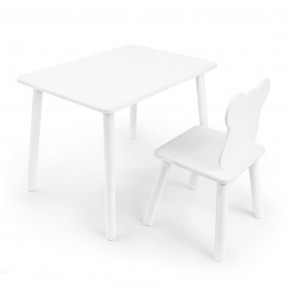 Детский комплект стол и стул «Мишка» Rolti Baby (белый/белый, массив березы/мдф) в Можге - mozhga.mebel24.online | фото