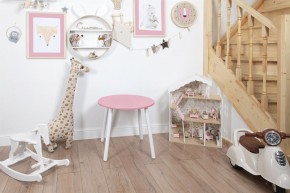 Детский стол круглый Rolti Baby (розовый/белый, массив березы/мдф) в Можге - mozhga.mebel24.online | фото