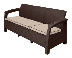 Диван Yalta Premium Sofa 3 Set (Ялта) шоколадный (+подушки под спину) в Можге - mozhga.mebel24.online | фото