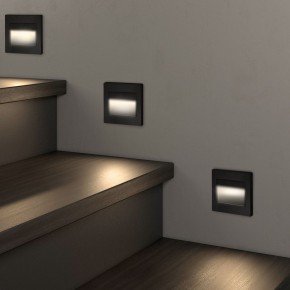 DK3050-BK Светильник встраиваемый в стену, IP 20, LED 3000, 1 Вт, черный пластик в Можге - mozhga.mebel24.online | фото 3