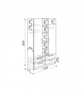 Дуглас (подростковая) М02 Шкаф трехсекционный в Можге - mozhga.mebel24.online | фото 3