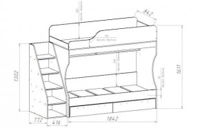 ГЕОМЕТРИЯ ГМТ.02 Кровать 2-х ярусная 800 в Можге - mozhga.mebel24.online | фото 2