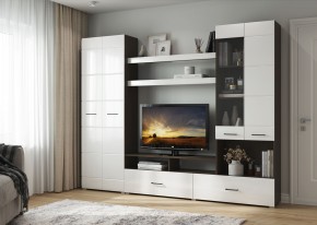 Гостиная Альфа МДФ (Венге/Белый глянец) в Можге - mozhga.mebel24.online | фото 4