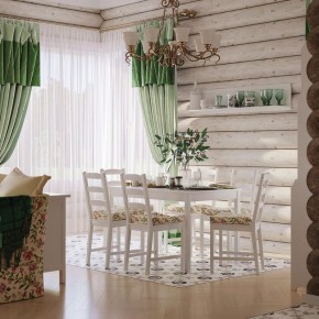 Комлект Вествик обеденный стол и четыре стула, массив сосны, цвет белый в Можге - mozhga.mebel24.online | фото 1