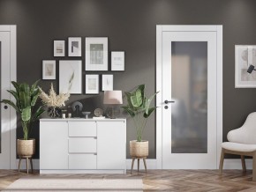 Комод 2-ств. с 3 ящиками "Бьянко" (Белый лофт) в Можге - mozhga.mebel24.online | фото 2