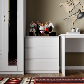 Комод КАСТОР с тремя ящиками, цвет белый в Можге - mozhga.mebel24.online | фото 3