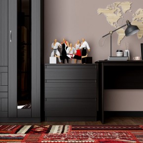 Комод КАСТОР с тремя ящиками, цвет Дуб Венге в Можге - mozhga.mebel24.online | фото 3