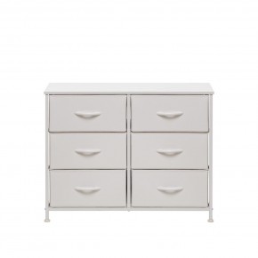Комод Leset Линкс 6 ящ. (к/з), Каркас Белый, ящики Белые в Можге - mozhga.mebel24.online | фото 1