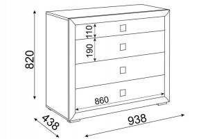 Комод малый Глэдис М26 (Дуб Золотой/Цемент светлый) в Можге - mozhga.mebel24.online | фото 2