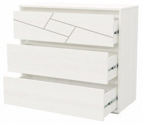 АДЕЛИНА Комод с тремя ящиками (белый рамух) в Можге - mozhga.mebel24.online | фото 2
