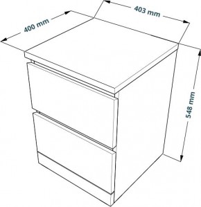 Комод Варма 2 с двумя выдвижными ящиками, цвет белый в Можге - mozhga.mebel24.online | фото 3