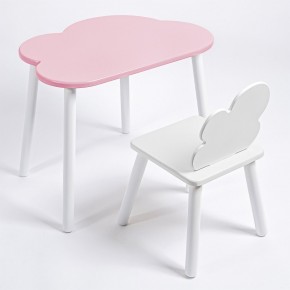 Комплект детский стол ОБЛАЧКО и стул ОБЛАЧКО ROLTI Baby (розовая столешница/белое сиденье/белые ножки) в Можге - mozhga.mebel24.online | фото