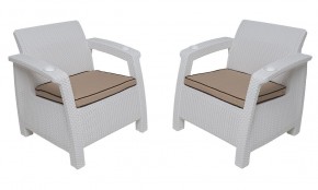 Комплект кресел Yalta Premium Double Seat (Ялта) белый (+подушки под спину) в Можге - mozhga.mebel24.online | фото