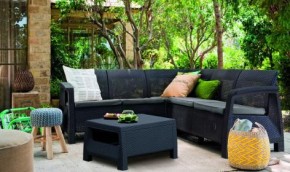 Комплект мебели угловой Корфу Релакс Сет (CORFU II RELAX SET) графит в Можге - mozhga.mebel24.online | фото 3