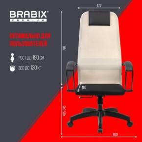 Кресло BRABIX PREMIUM "Ultimate EX-800" пластик, плотная двойная сетка Х2, черное/бежевое, 532916 в Можге - mozhga.mebel24.online | фото 6
