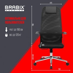 Кресло BRABIX PREMIUM "Ultimate EX-801" хром, плотная двойная сетка Х2, черное, 532917 в Можге - mozhga.mebel24.online | фото 7