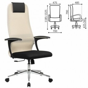 Кресло офисное BRABIX PREMIUM "Ultimate EX-801" хром, плотная двойная сетка Х2, черное/бежевое, 532919 в Можге - mozhga.mebel24.online | фото 1