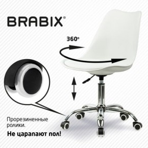 Кресло стул BRABIX "Eames MG-310 CH", хром, пластик белый, экокожа белая, 532923 в Можге - mozhga.mebel24.online | фото 7