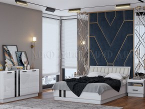 МАГНОЛИЯ Кровать 1600 с ортопедом (Белый глянец/белый) в Можге - mozhga.mebel24.online | фото 2