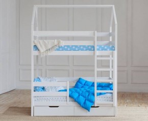 Кровать-домик двухъярусная 80*160 Белый в Можге - mozhga.mebel24.online | фото 5