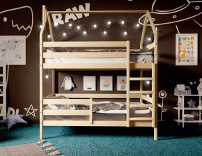 Кровать-домик двухъярусная 80*190 без покраски (без ящиков) в Можге - mozhga.mebel24.online | фото