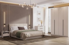 Кровать двойная №4 с основанием (Бежевый) в Можге - mozhga.mebel24.online | фото 3