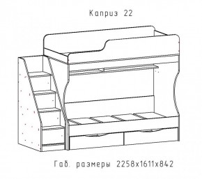 КАПРИЗ-22 Кровать двухъярусная 800 настил ЛДСП в Можге - mozhga.mebel24.online | фото 2