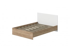 Кровать Эконом 1200 (Дуб крафт золотой/Белый текстурный) в Можге - mozhga.mebel24.online | фото