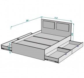 Кровать Ольга L35 (1400) 4 ящика в Можге - mozhga.mebel24.online | фото 2