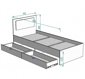 Кровать Ольга L48 (900) 2 ящика в Можге - mozhga.mebel24.online | фото 2