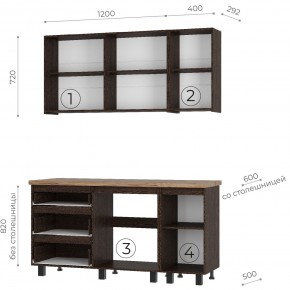 Кухня Энигма 1.6 м (венге/дуб каньон) в Можге - mozhga.mebel24.online | фото 4