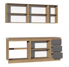 Кухня Хилтон 2.0 м (Дуб Крафт Золотой/Графит/Дуб Вотан) в Можге - mozhga.mebel24.online | фото 2