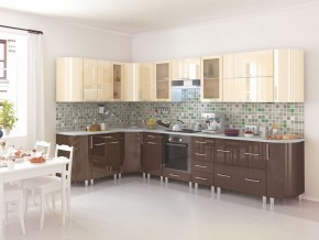 Кухня Танго модульная шоколад-ваниль в Можге - mozhga.mebel24.online | фото 1