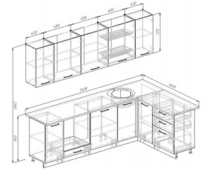 Кухня угловая Антрацит 2600х1600 (Стол. 38мм) в Можге - mozhga.mebel24.online | фото 2