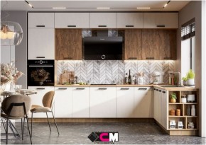 Кухня угловая Пасаденна шелковый камень/ржавый камень в Можге - mozhga.mebel24.online | фото 1