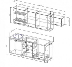 Кухонный гарнитур Антрацит 2550 (Стол. 38мм) в Можге - mozhga.mebel24.online | фото 3