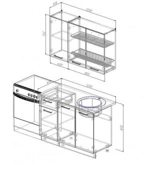 Кухонный гарнитур Графика 1200 (Стол. 38мм) в Можге - mozhga.mebel24.online | фото 2