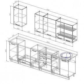 Кухонный гарнитур Графика 2800 (Стол. 26мм) в Можге - mozhga.mebel24.online | фото 2
