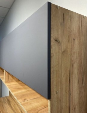 Кухонный гарнитур «Монако» 2.0 м Серия 2 МДФ с фрезеровкой (Дуб Золотой/Графит) в Можге - mozhga.mebel24.online | фото 6