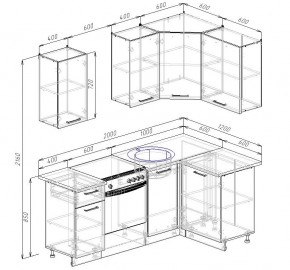 Кухонный гарнитур угловой Дели 2000*1200 (Стол. 38мм) в Можге - mozhga.mebel24.online | фото 2