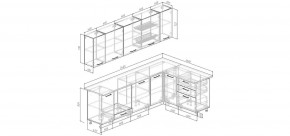 Кухонный гарнитур угловой Санторини 2600*1600 (Стол. 38мм) в Можге - mozhga.mebel24.online | фото 2