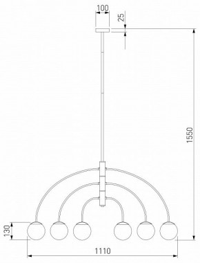 Люстра на штанге Eurosvet Cenacolo 30179/6 черный в Можге - mozhga.mebel24.online | фото 3