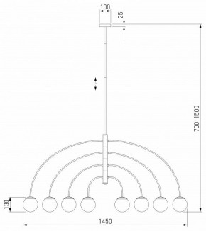 Люстра на штанге Eurosvet Cenacolo 30179/8 черный в Можге - mozhga.mebel24.online | фото 2