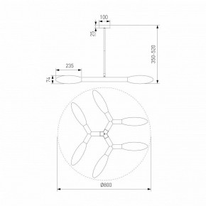 Люстра на штанге Eurosvet Covalent 30180/6 черный в Можге - mozhga.mebel24.online | фото 3