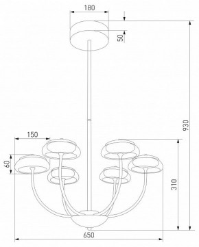 Люстра на штанге Eurosvet Fungo 50388 LED черный в Можге - mozhga.mebel24.online | фото 4