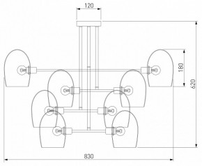 Люстра на штанге Eurosvet Gardie 70141/8 хром в Можге - mozhga.mebel24.online | фото 3