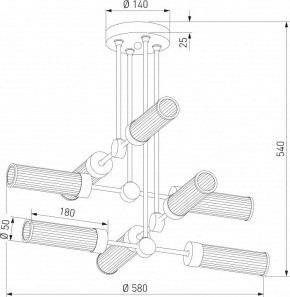 Люстра на штанге Eurosvet Oriens 60166/8 латунь в Можге - mozhga.mebel24.online | фото 3
