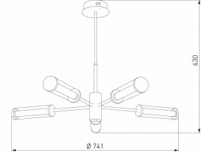 Люстра на штанге Eurosvet Stark 50386/5 LED латунь в Можге - mozhga.mebel24.online | фото 6