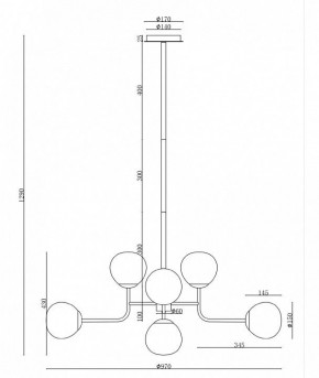 Люстра на штанге Maytoni Erich MOD221-PL-08-G в Можге - mozhga.mebel24.online | фото 6