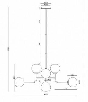 Люстра на штанге Maytoni Erich MOD221-PL-08-N в Можге - mozhga.mebel24.online | фото 3